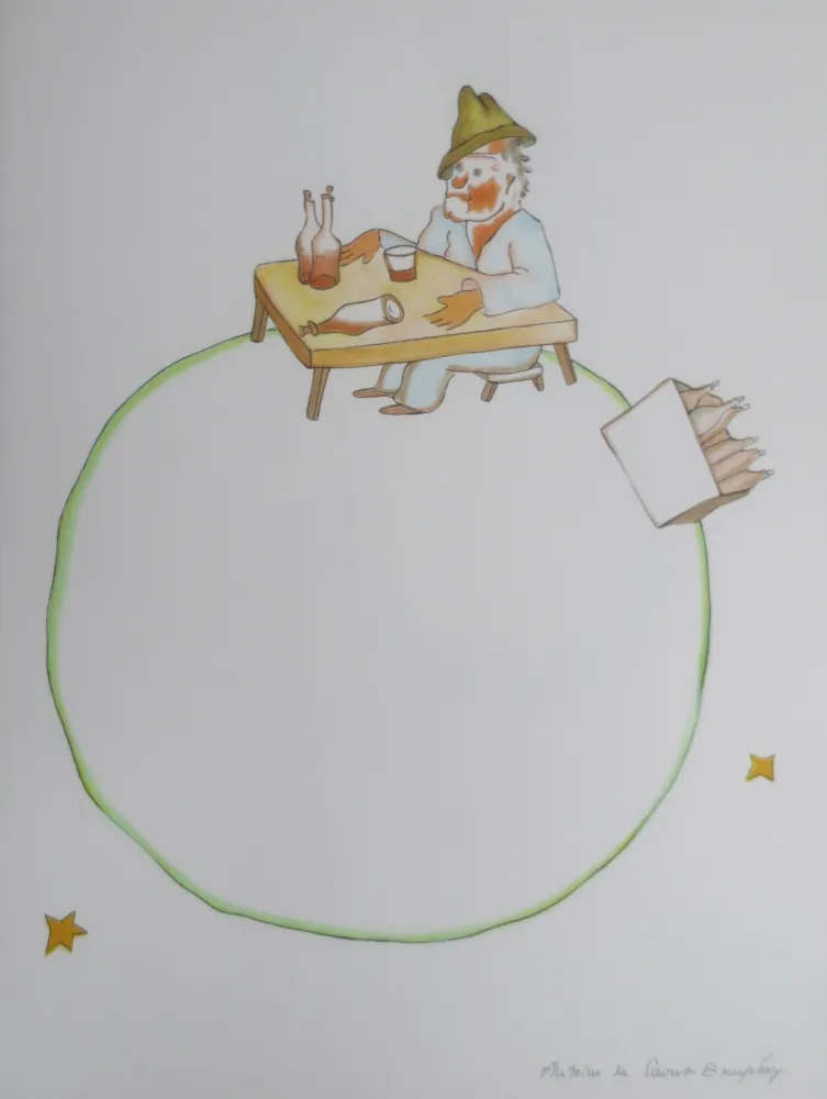 リトグラフ Saint-Exupéry -  le buveur