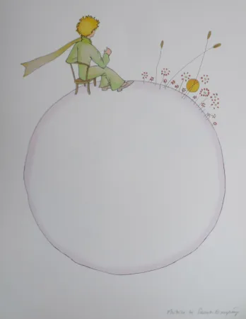 リトグラフ Saint-Exupéry - Le coucher de soleil