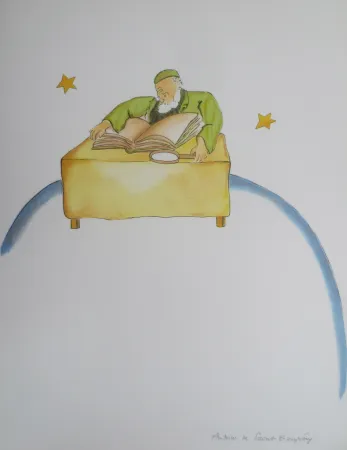 リトグラフ Saint-Exupéry - Le géographe