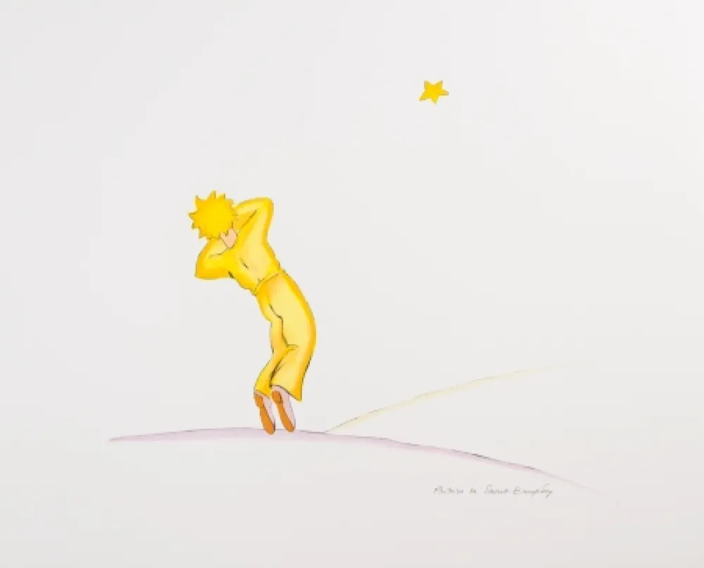 リトグラフ Saint-Exupéry - Le Petit Prince endormi