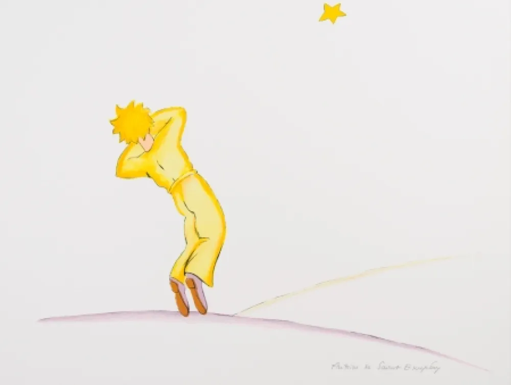 リトグラフ Saint-Exupéry - Le Petit Prince endormi