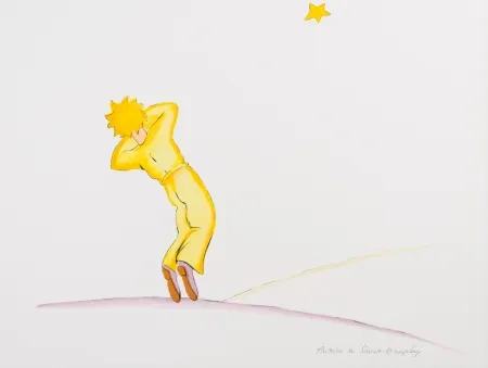 リトグラフ Saint-Exupéry - Le Petit Prince endormi
