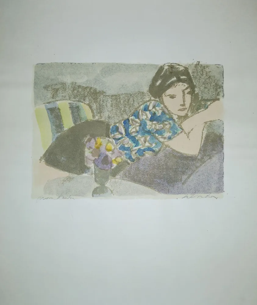 リトグラフ Salvadori - La camicetta blu