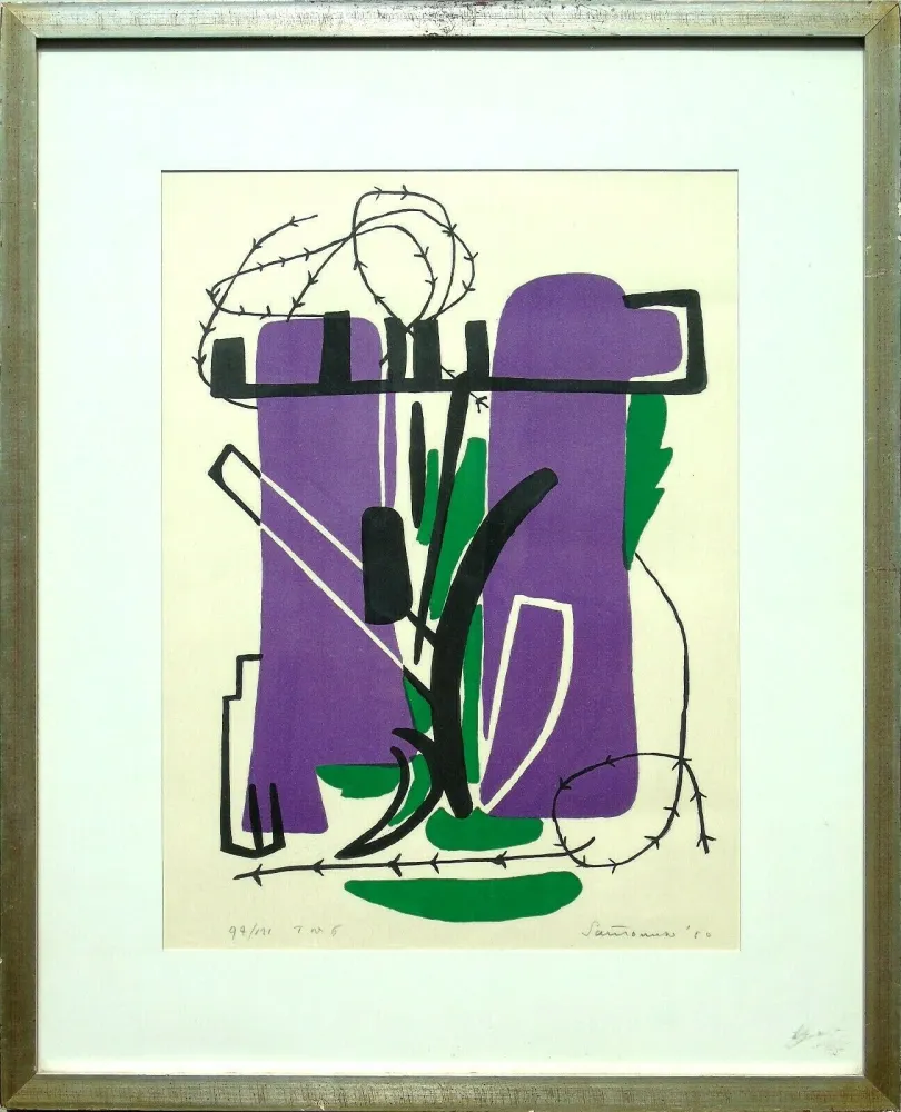 リトグラフ Santomaso - Composizione (d)