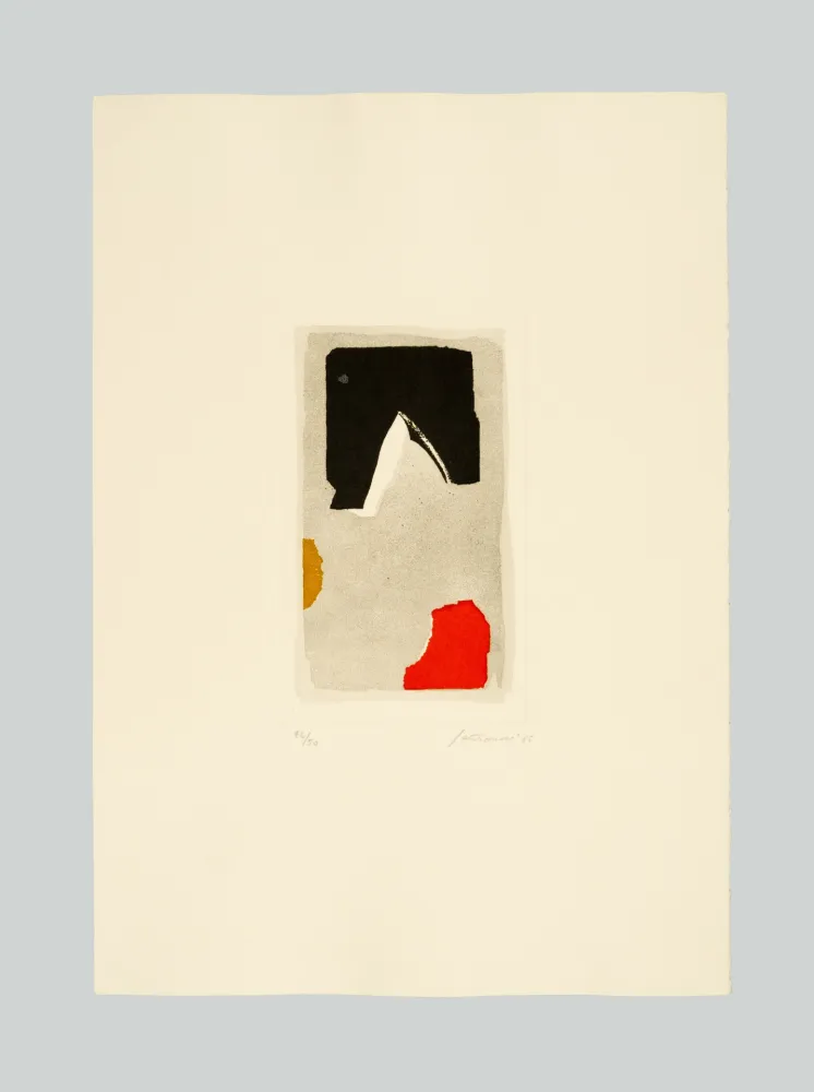 彫版 Santomaso - Composizione rosso/nero