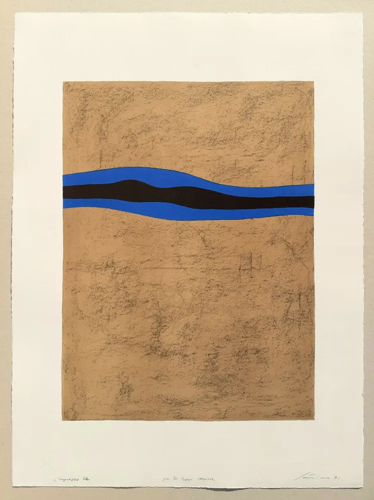 リトグラフ Santomaso - Separazione blu