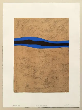 リトグラフ Santomaso - Separazione blu