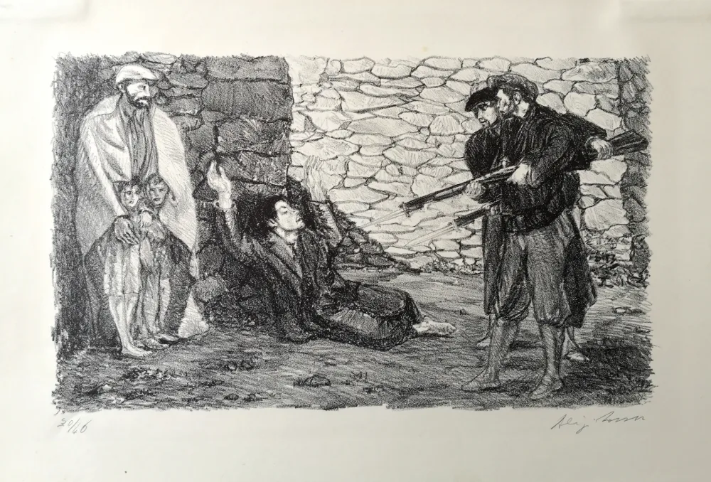 リトグラフ Sassu - Fucilazione