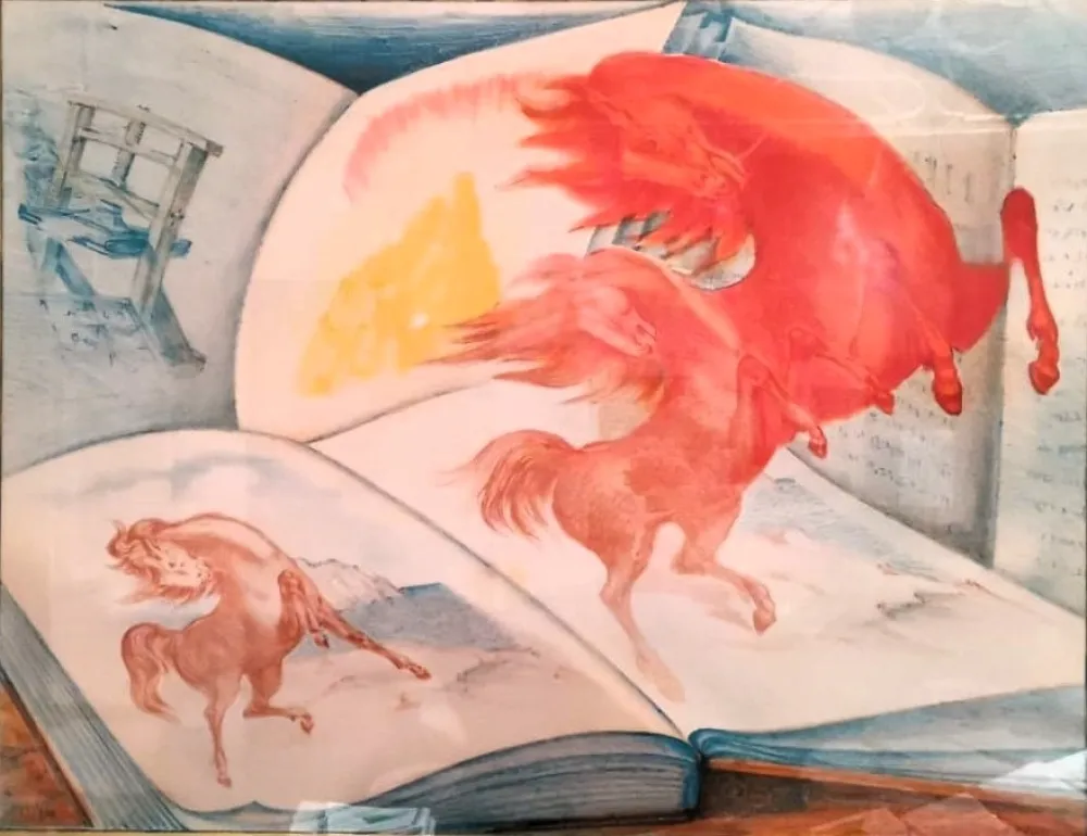 リトグラフ Sassu - Senza titolo