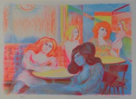 シルクスクリーン Sassu - Senza titolo