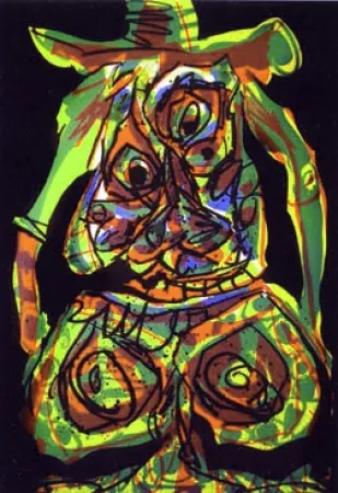 リトグラフ Saura - Dama en tecnicolor