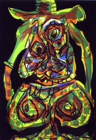 リトグラフ Saura - Dama en tecnicolor