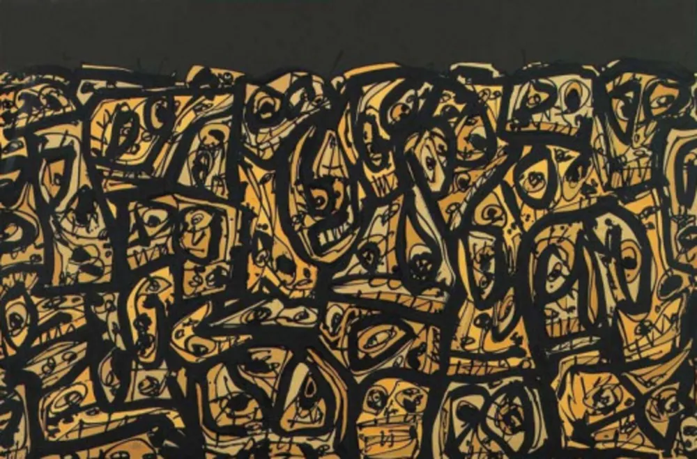 リトグラフ Saura - Foule