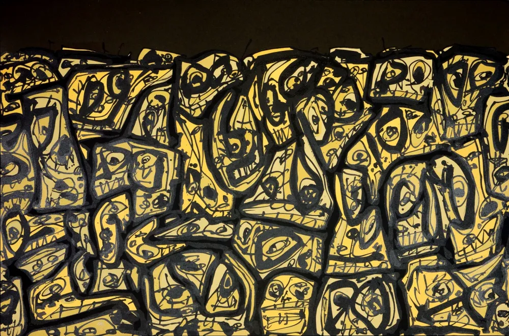 リトグラフ Saura - Foule