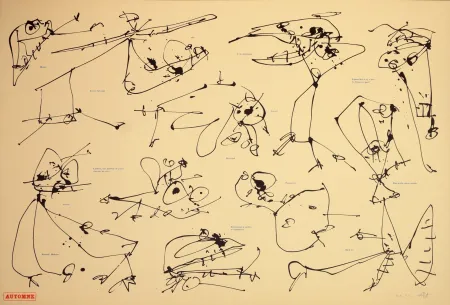 リトグラフ Saura - Les quatre saisons, Automne