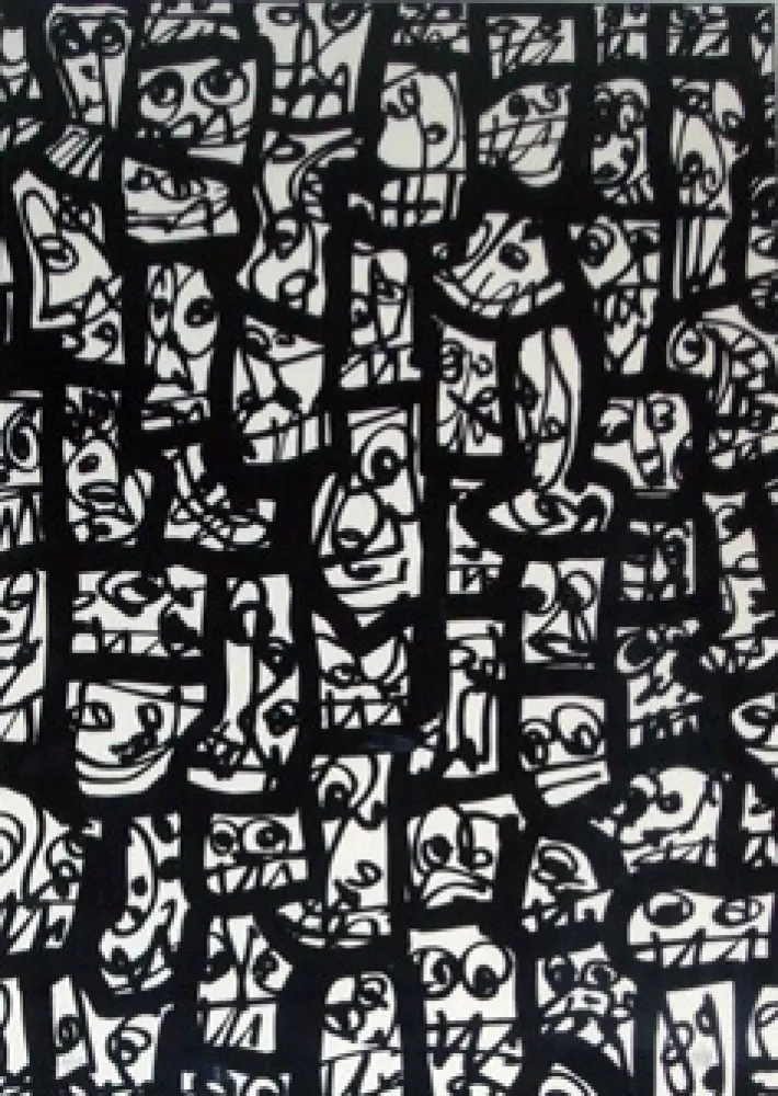 シルクスクリーン Saura - Pour le peuple sud-africain