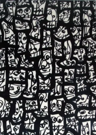 シルクスクリーン Saura - Pour le peuple sud-africain