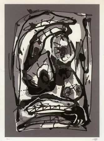 シルクスクリーン Saura - Serie Emblemas, plancha 3