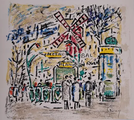 リトグラフ Savary - Le Moulin Rouge