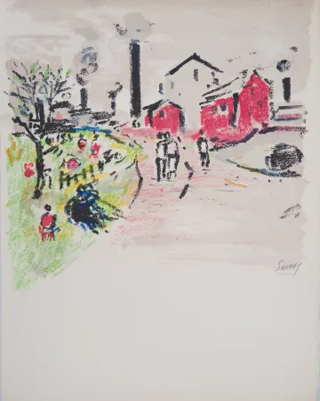 リトグラフ Savary - Paris, La friche à Montmartre