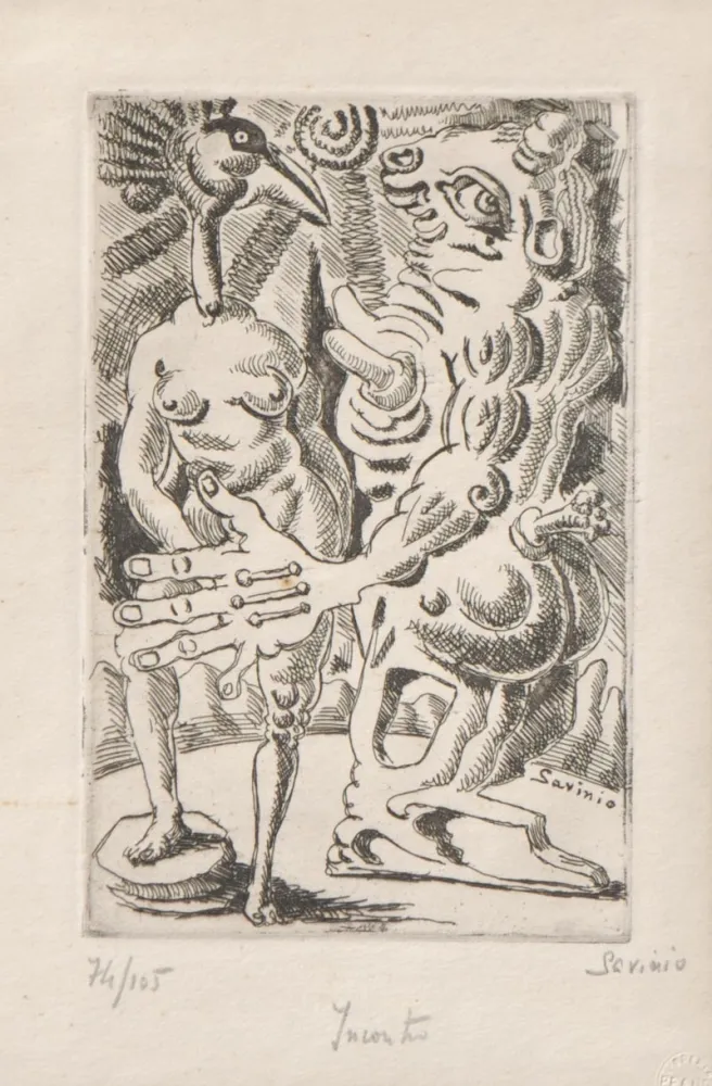 エッチング Savinio - Incontro