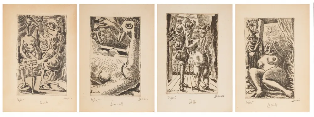 エッチング Savinio - Stratagemmi d'amore