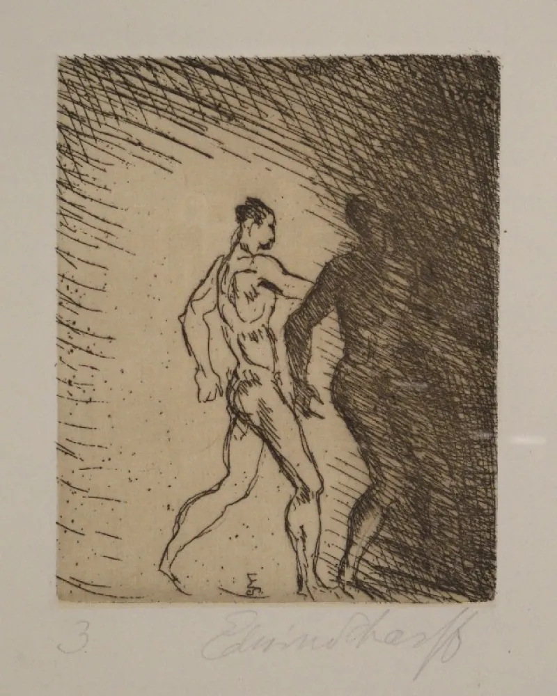 エッチング Scharff - Schreitendes Paar