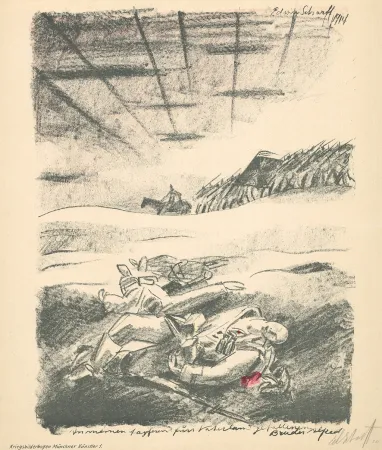 リトグラフ Scharff - Untitled, from Kriegsbilderbogen Münchner Künstler