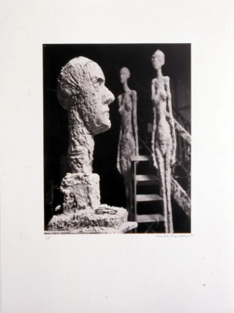 リトグラフ Scheidegger - Grande tête en plâtre