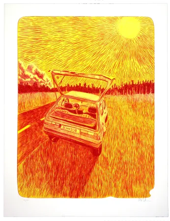 リトグラフ Schelde - Car