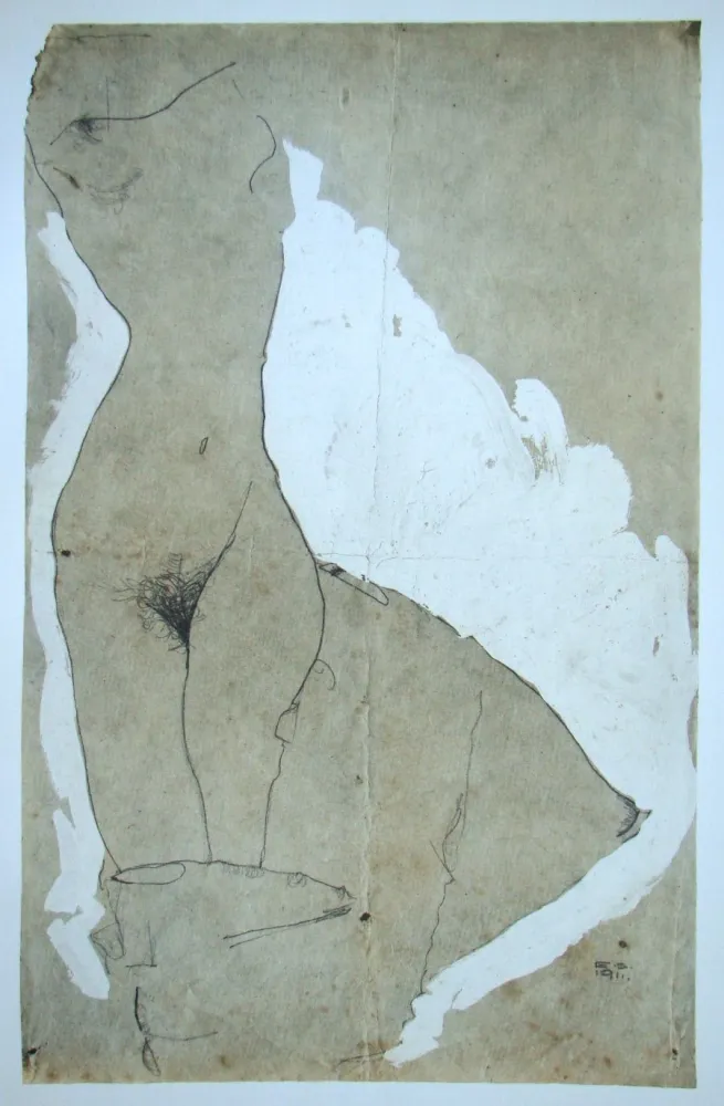 シルクスクリーン Schiele (After) - Weiblicher Torso