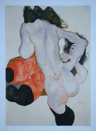 オフセット Schiele (After) - Weibliches Liebespaar