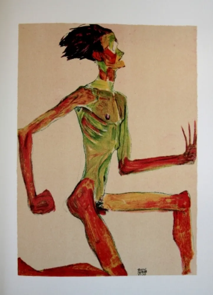 リトグラフ Schiele - AUTOPORTRAIT / SELF-PORTRAIT - Lithographie / Lithograph - 1910