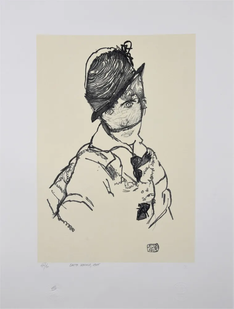 リトグラフ Schiele - EDITH SCHIELE, 1915