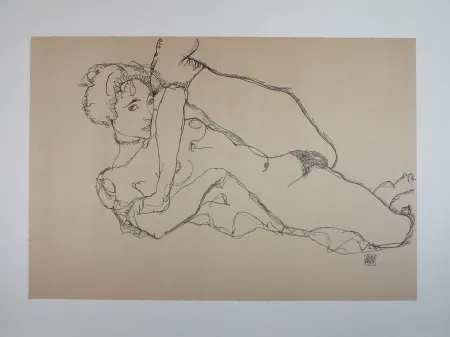 リトグラフ Schiele - LA DANSEUSE NUE / THE NUDE DANCER - 1914 