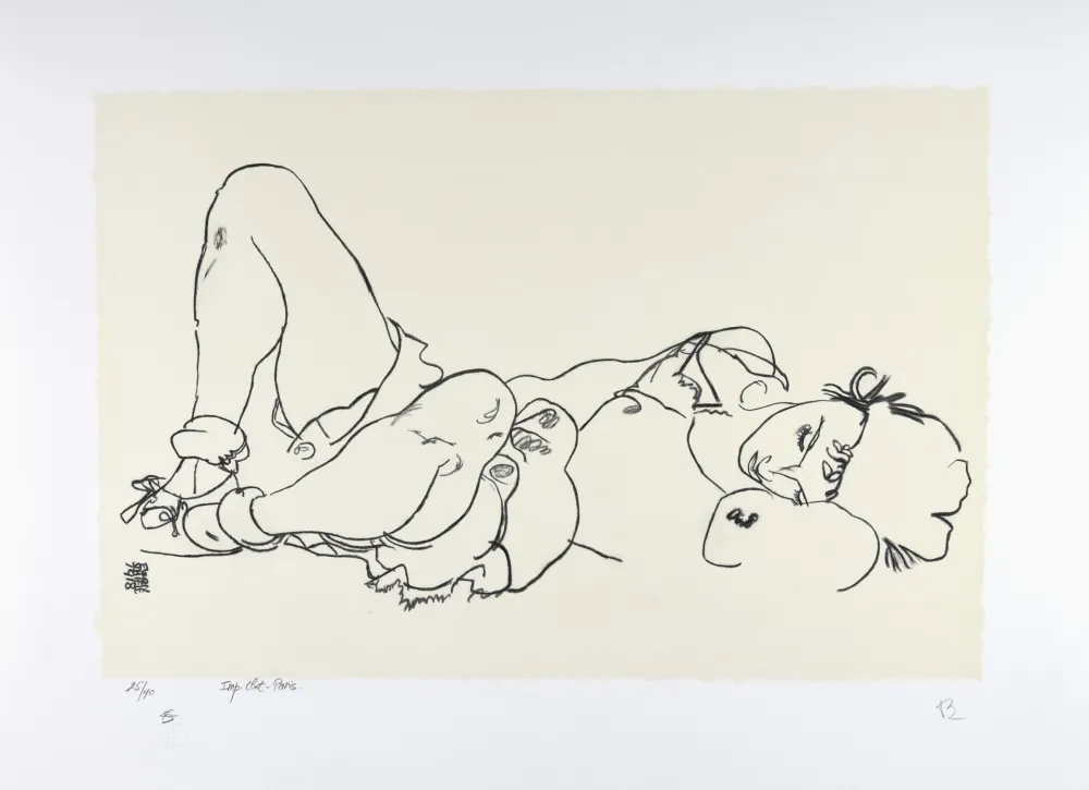 リトグラフ Schiele - La femme allongée, 1918 | Reclining woman, 1918 (Liegende)