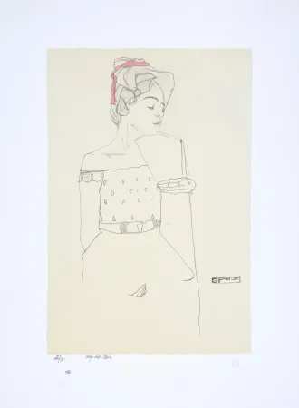 リトグラフ Schiele - Portrait de Gerti Schiele, 1909 I Portrait of the Artist's Sister Gerti, 1909 