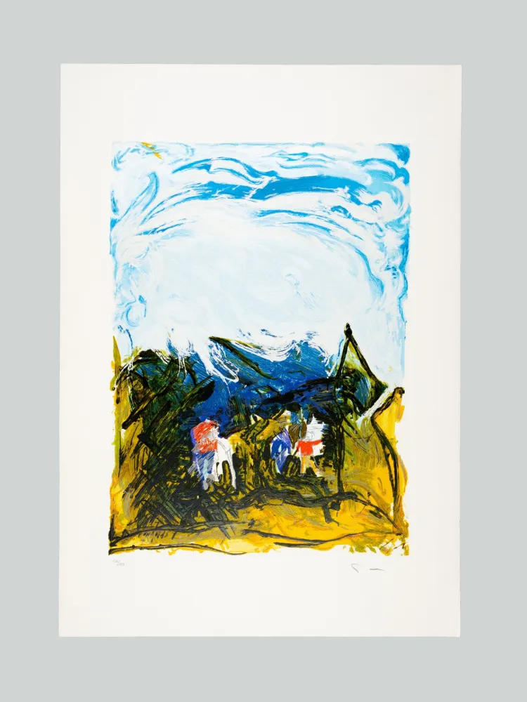 シルクスクリーン Schifano - Area aperta