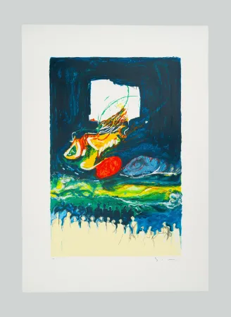 シルクスクリーン Schifano - Buio inquinato