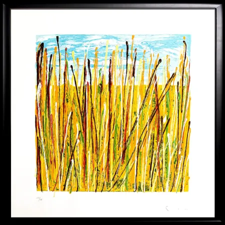 シルクスクリーン Schifano - Campo di grano