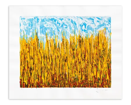 シルクスクリーン Schifano - Campo di pane