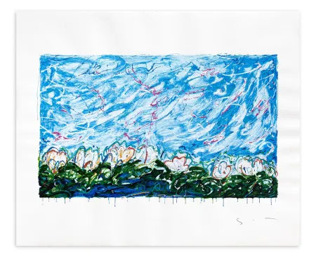 シルクスクリーン Schifano - Gigli d'acqua