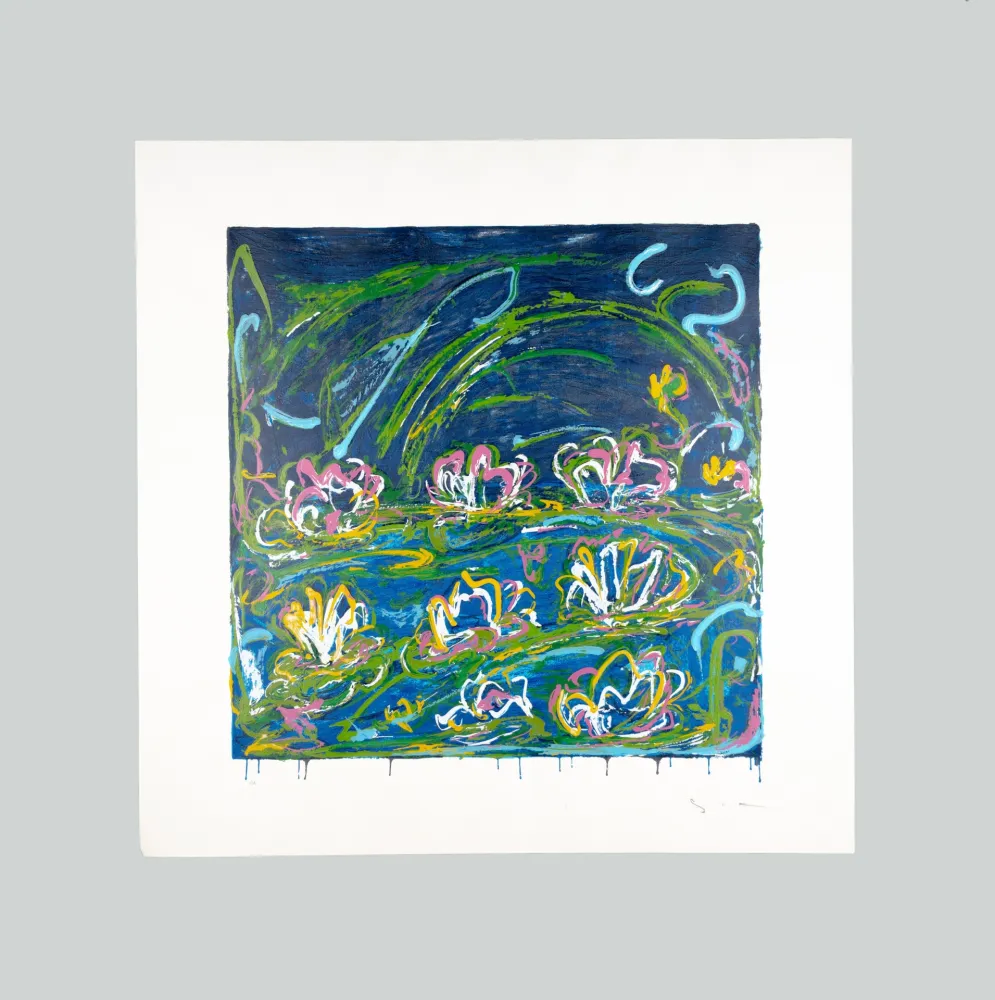 シルクスクリーン Schifano - Gigli d'acqua