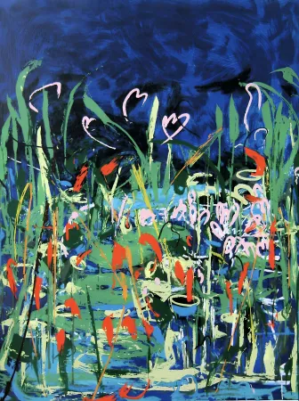 シルクスクリーン Schifano - Mario Schifano (1934–1998) – Acquatico IV – Multi-material enamel screen printing, created with 35 colour passes – 1993