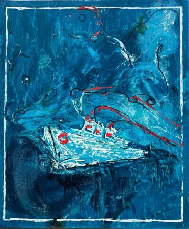 シルクスクリーン Schifano - Mario Schifano (1934–1998) – Crociera – Textured enamel screen printing, 37-colour printing on Magnani di Pescia paper – 1988