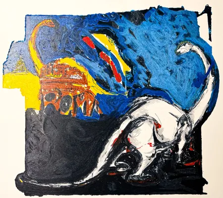シルクスクリーン Schifano - Mario Schifano (1934–1998) – Innocenza figurata – Lithograph with screen printing on paper – 1996