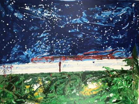 シルクスクリーン Schifano - Mario Schifano (1934–1998) – TRENO GIAPPONESE – Enamel screen print in 48 colors on Magnani paper – 1989