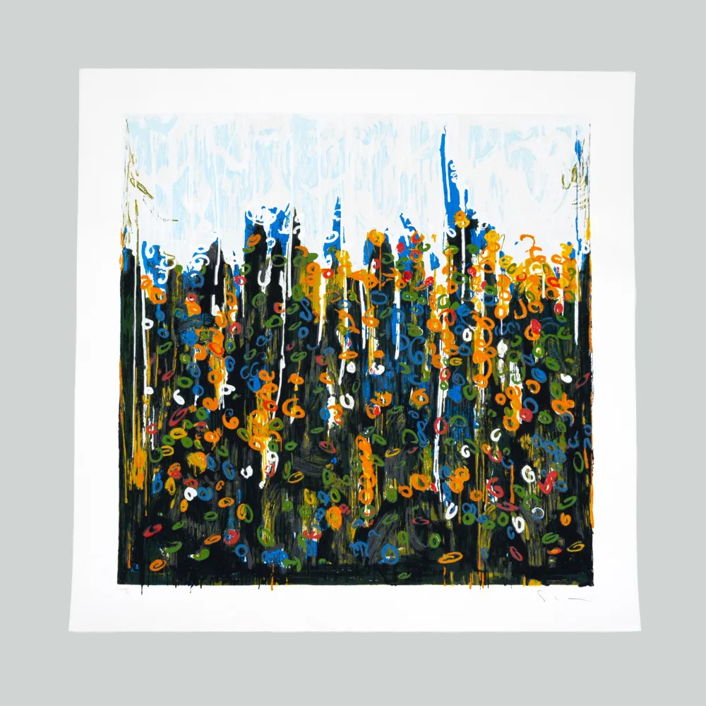 シルクスクリーン Schifano - Splendore del floricoltore