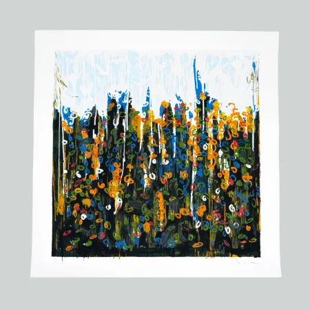 シルクスクリーン Schifano - Splendore del floricoltore