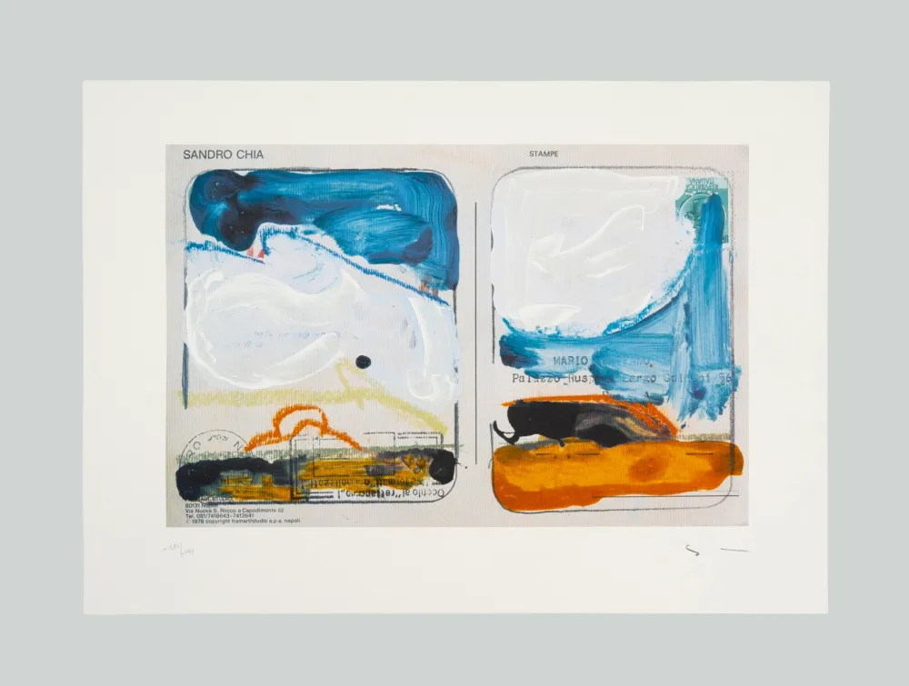 シルクスクリーン Schifano - Veduta interrotta